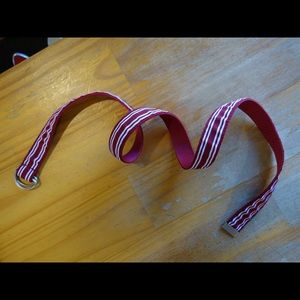 Red & white ribbon & nylon belt